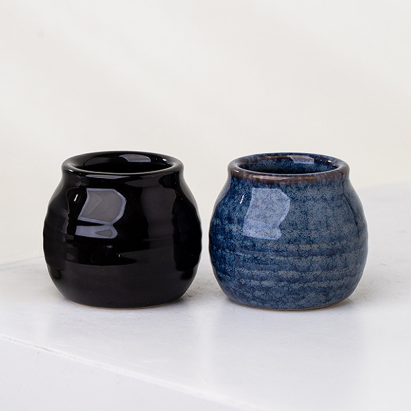 Estilo japonés retro hogar de cerámica palillo de dientes de algodón hisopo cubo partido jarra de almacenamiento caja de hilo sin tapa decoración contenedor de almacenamiento