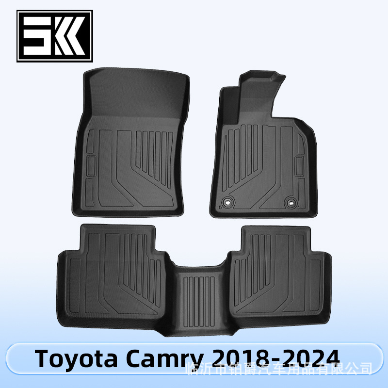 适用于Toyota Camry 2018-2024 右舵3D全天候材质TPE/XPE脚垫