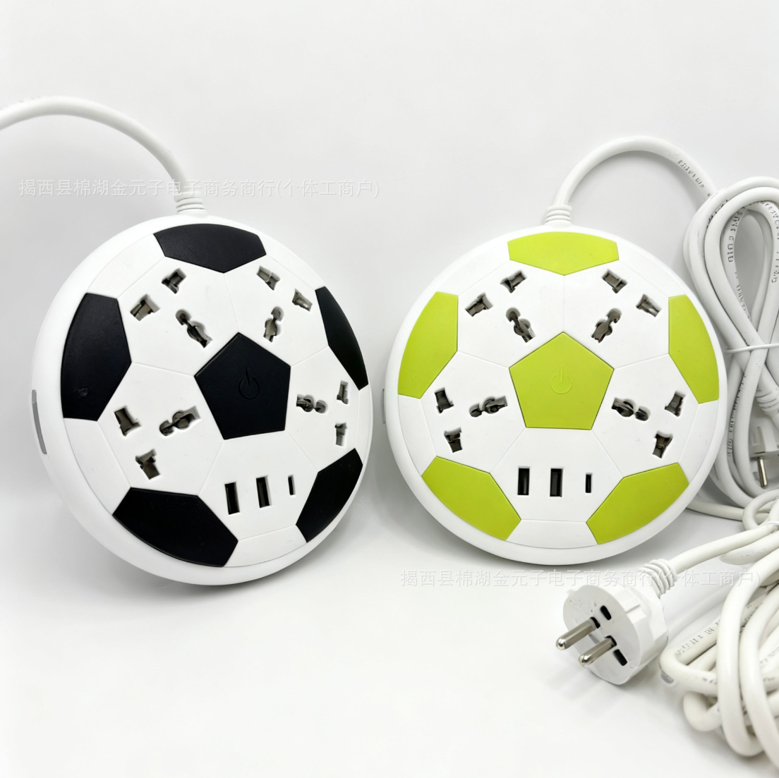 Placa de conexión multifuncional de fila de conexión de fútbol redonda especial para comercio exterior con interruptor USB
