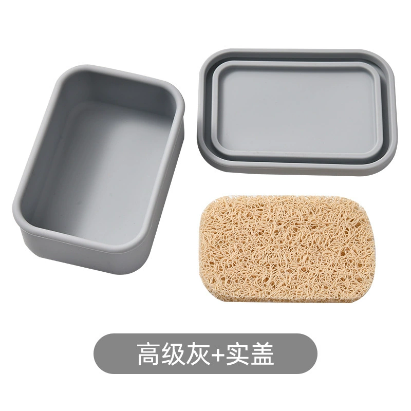 (Cross-border trading), silicone soap holder for traveling, universal handheld plastic storage box, drying rack