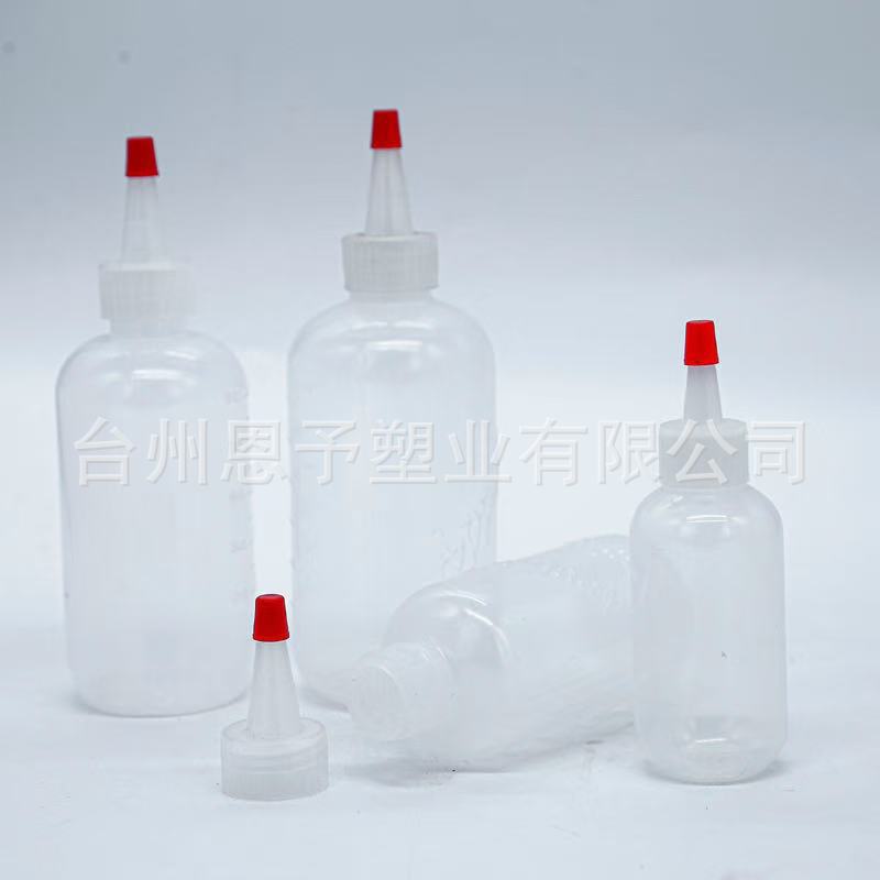 厂家直销60ml120ml180ml240ml带刻度尖嘴小红帽点胶瓶挤压瓶LDPE