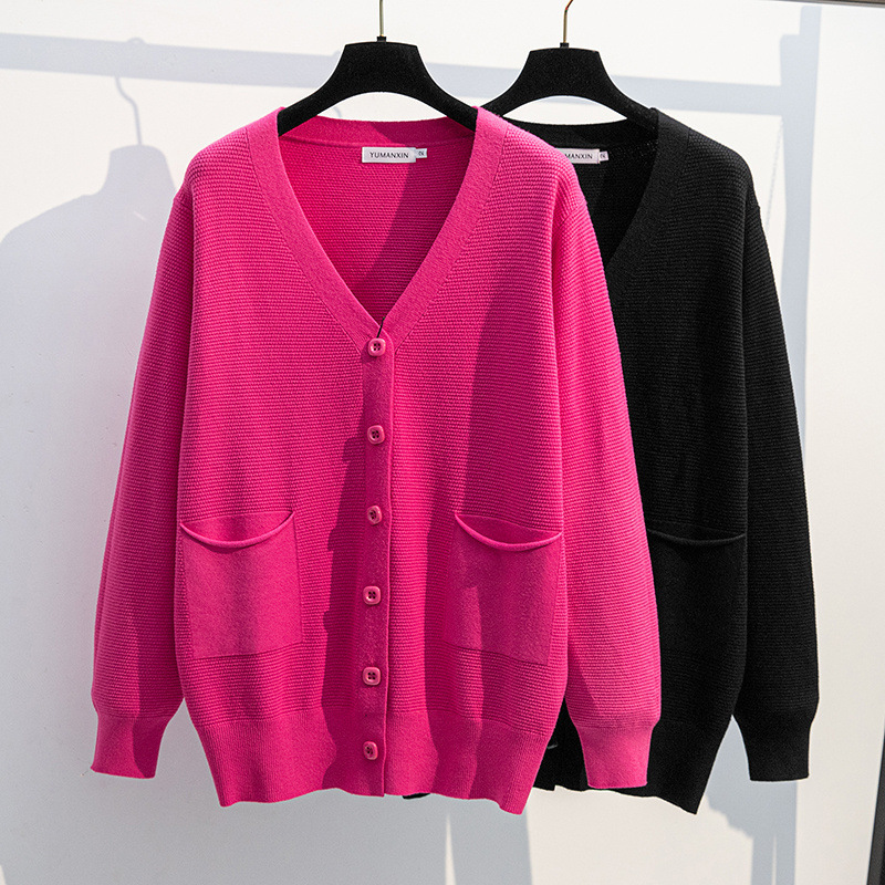 200/300 plus size women's clothing, bust size 150/160, loose cardigan sweater, knitted jacket 280/ 175kg -8389