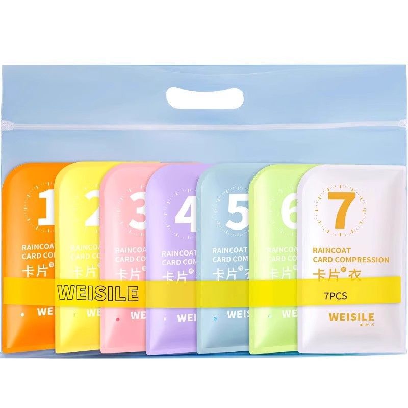 Factory Straight Hair Colorful Card Raincoat Full-body Thickened Rainproof Exquisite Portable Windproof Rainproof Transparent Raincoat