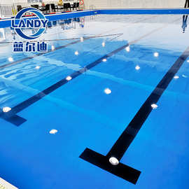美国泳池翻新施工PVC卷材蓝色泳池垫层纯色防水泳池内衬耐氯抗撕