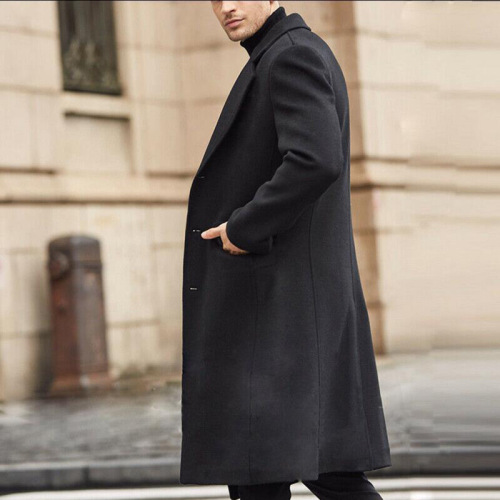 New British men's long windbreaker woolen coat wish men's woolen coat