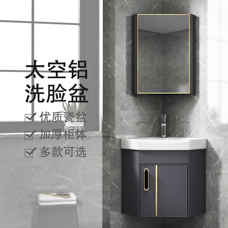 Triangle Cabinet Toilet Wall Corner Cabinet Washstand Small Apartment Corner Cabinet Combination Simple Washbasin Corner Bathroom Cabinet