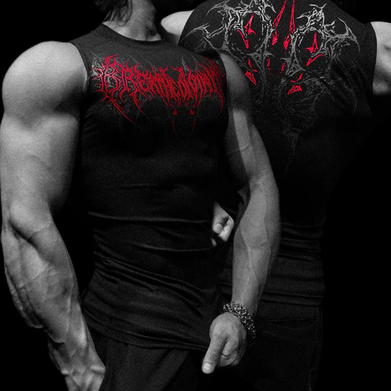 Breathedivinity 2025 Men's Sports Fitness Vest Printed Quick-Dry Tight-Fitting Sleeveless Top Breathedivinity 2025 Men's Sports Fitness Vest Printed Quick-Dry Tight-Fitting Sleeveless Top