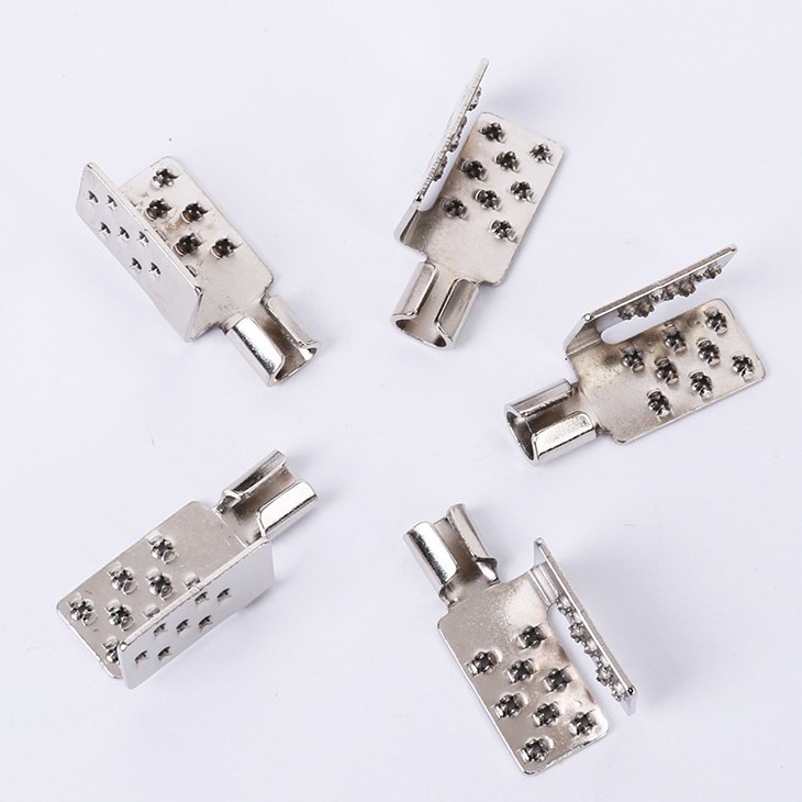 Electric Heating Film Wiring Clips, Brass Silver-Plated Automotive Heating Sheet Connectors, Cold-Pressed Terminal Clips, Wiring Clips in Bulk