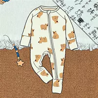 Летний бамбуковый хлопковый комбинезон класса А для новорожденных, детский комбинезон, одежда, детский костюм с кондиционером, бамбуковое волокно, двойная молния, тонкий стиль.