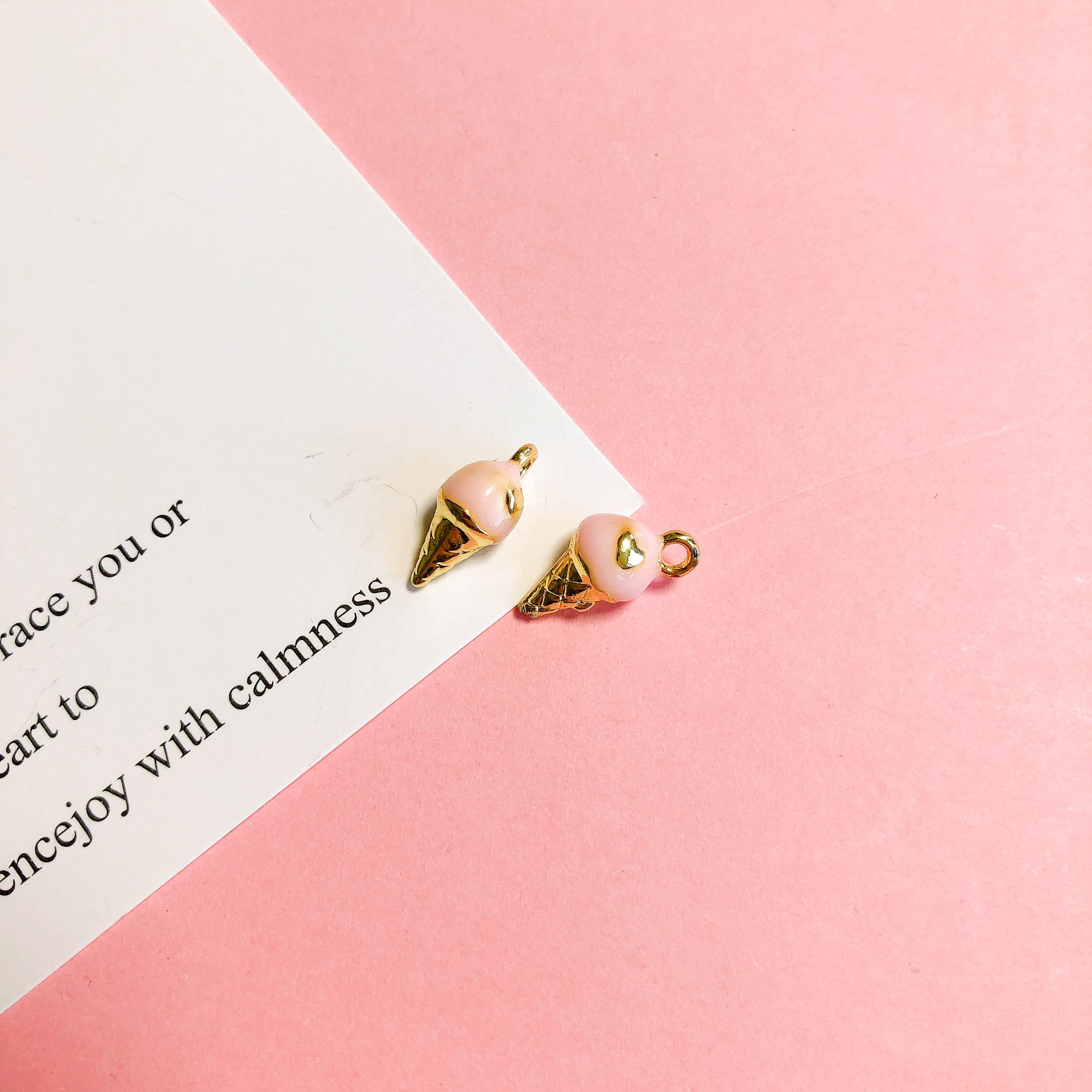 11g Weight Pendant Jewelry Making Type DIY Jewelry Accessories Classification 6 Pieces Quantity Alloy Material Ice Cream Pattern Enamel Design Cartoon Style Style 6 Pieces Alloy Ice Cream Pendant 12