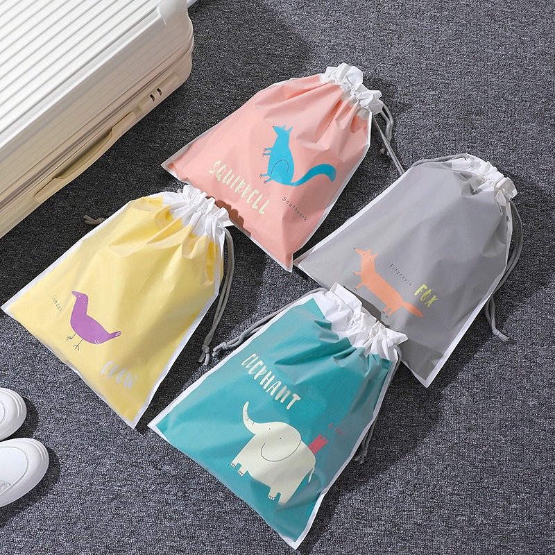Bolsa de cordón CPEVA de dibujos animados de doble capa bolsa de cordón engrosada bolsa de embalaje de juguete bolsa de almacenamiento de ropa bolsa esmerilada
