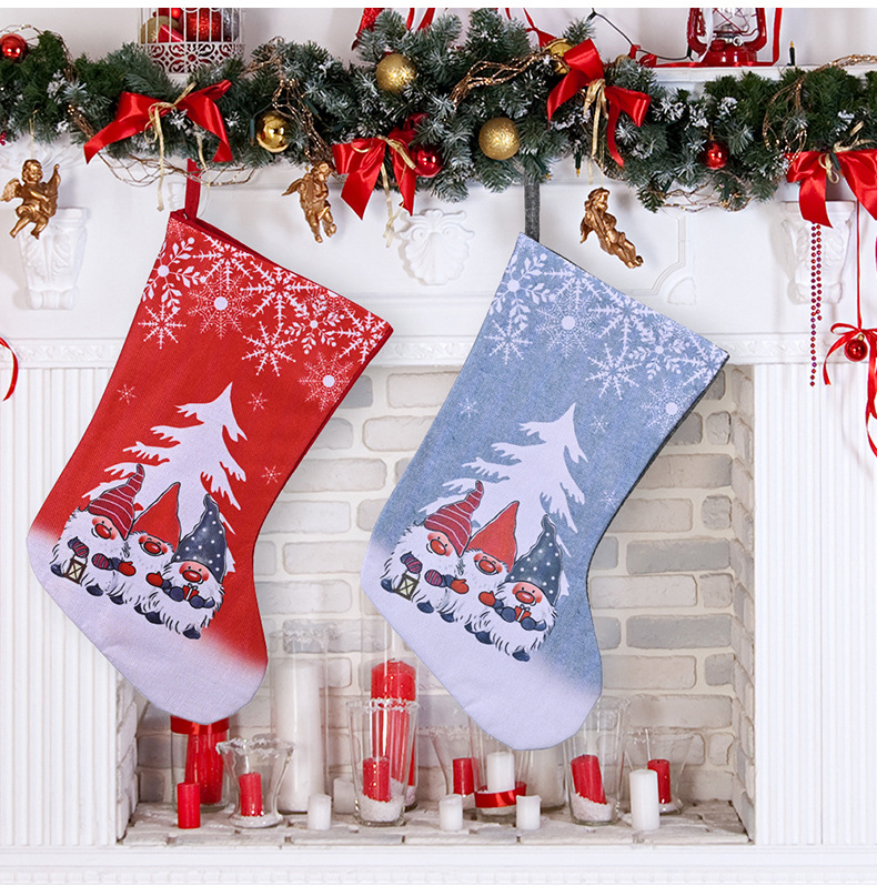 Julestrømpe med rensdyrprint børnegave julepynt_voghion.com