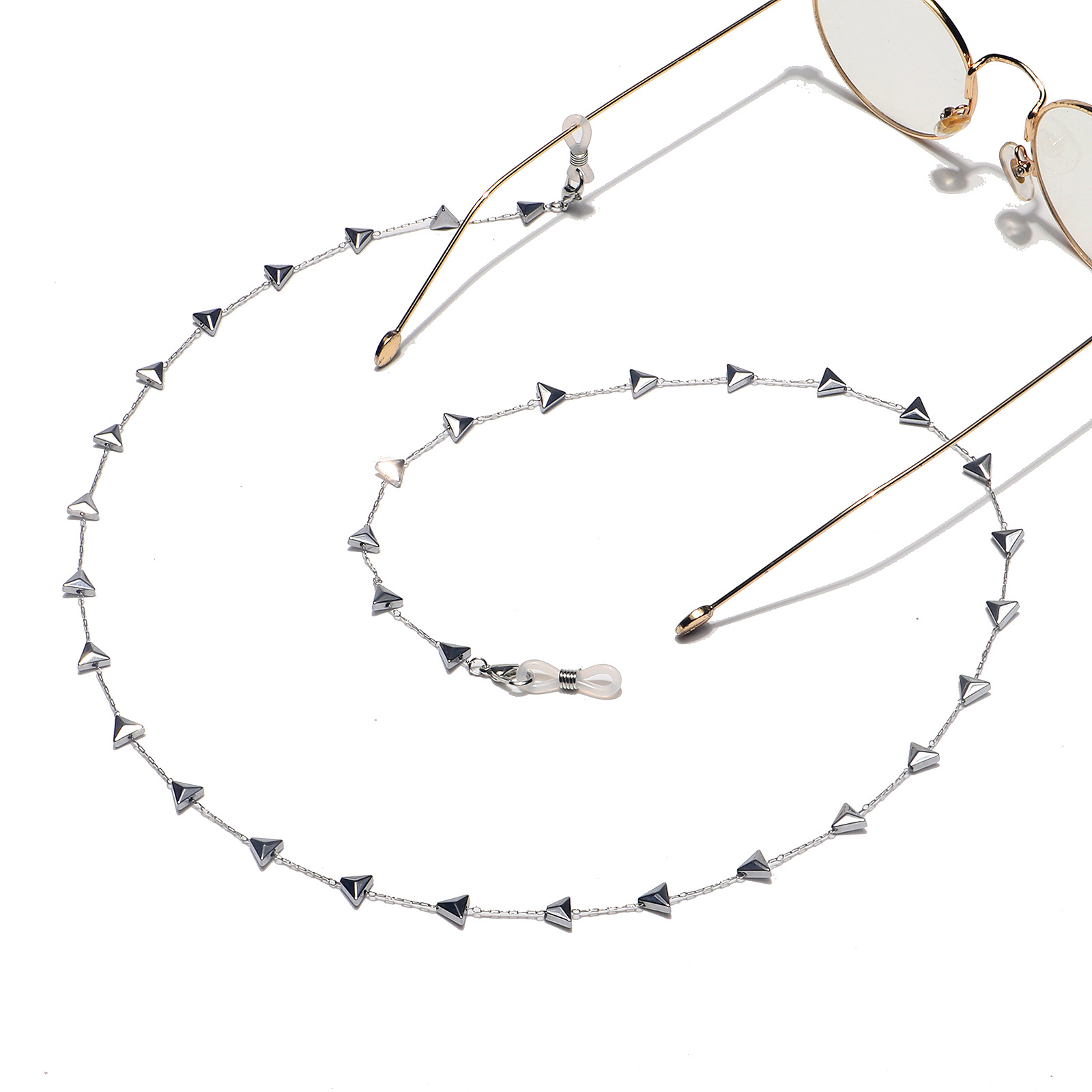 Silver Color Fashion Peach Heart Stainless Steel Glasses Chain