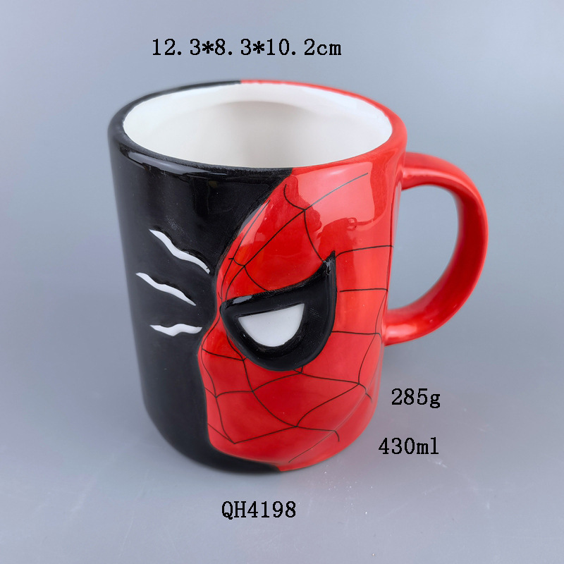 Copa de cerámica de los Vengadores cuidadosamente seleccionada Spider-Man Hulk Thor Iron Man Superman taza de café taza de agua