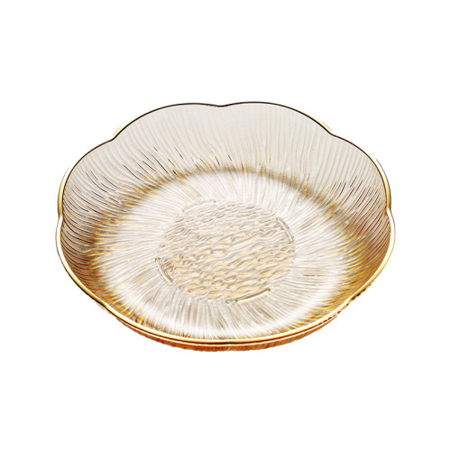 Light luxury Nordic style flower-shaped fruit plate ins high-value home dining table spit bone plate snack dessert plate