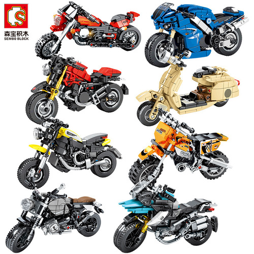 Senbao Building Blocks 701108 Water Bird Ducati Motorcycle Model Technology Parts Assembled Boy Toy Birthday Gift