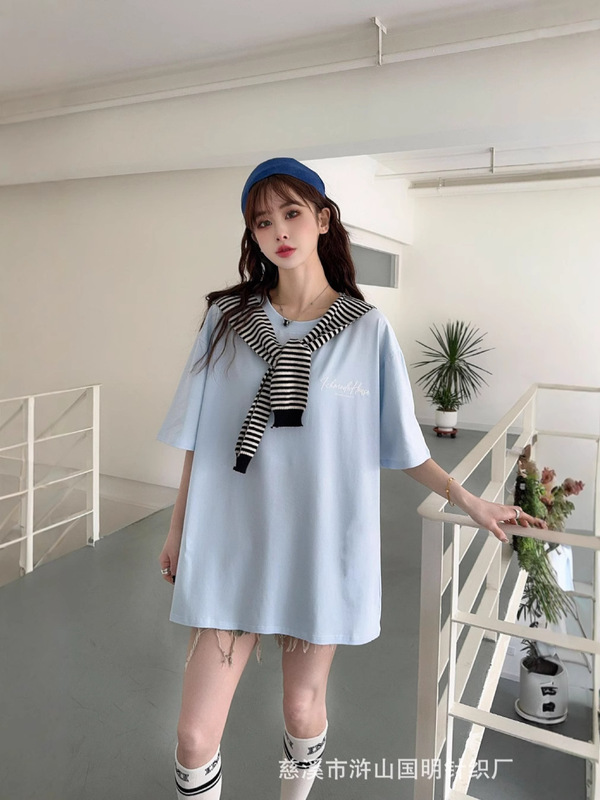 2025 レタープリント Tシャツレディース夏新作ゆったり大判長袖半袖前後発泡立体プリント|undefined