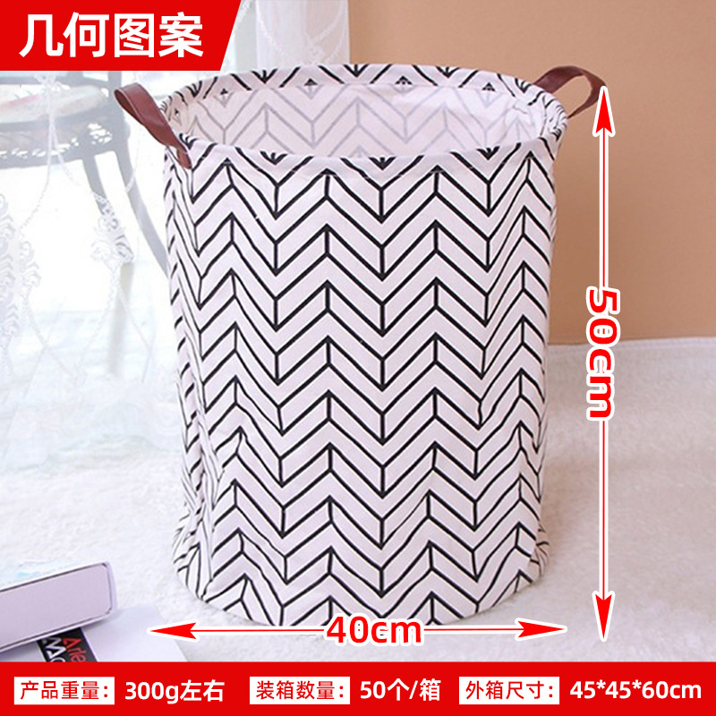 Posta gratuita casera gran cartón plegable tela algodón y lino juguetes caseros almacenamiento barril