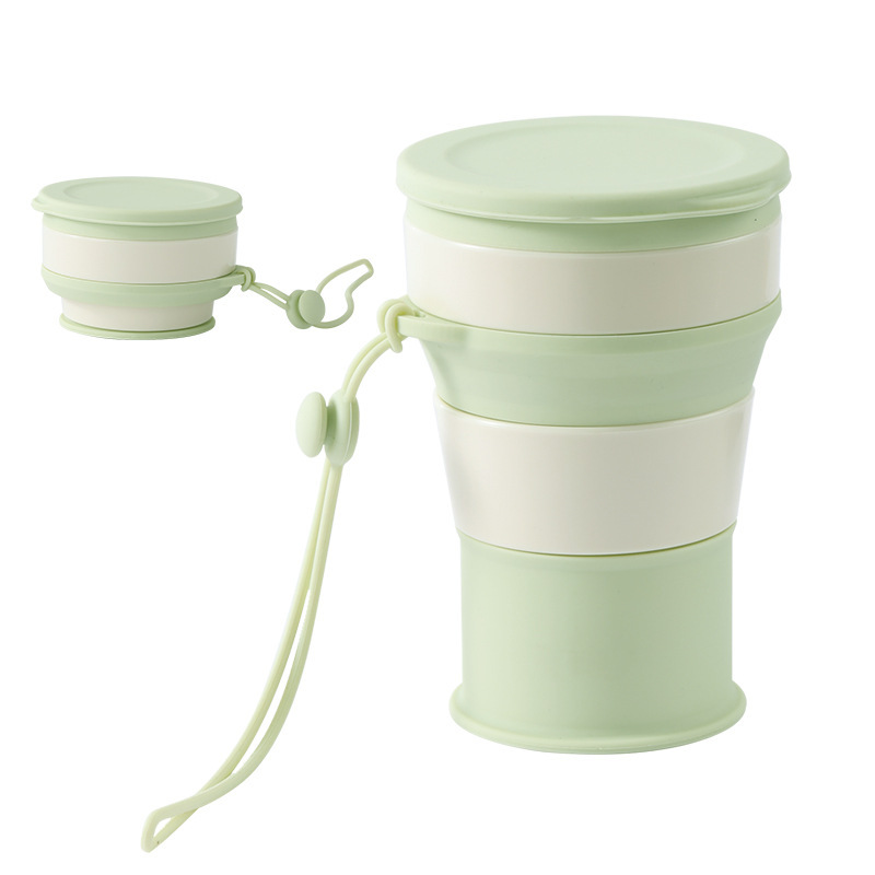Taza de agua plegable viaje portátil taza de café portátil taza de compresión de campamento al aire libre taza de silicona retráctil