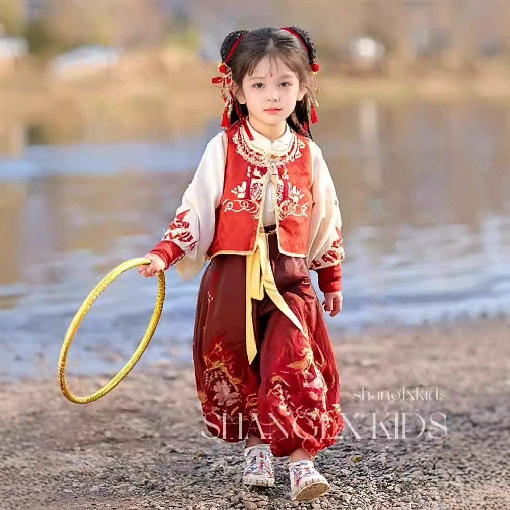 Нежный волшебный мальчик тот же костюм для девочек Hanfu 2025 новый костюм для детей в национальном стиле