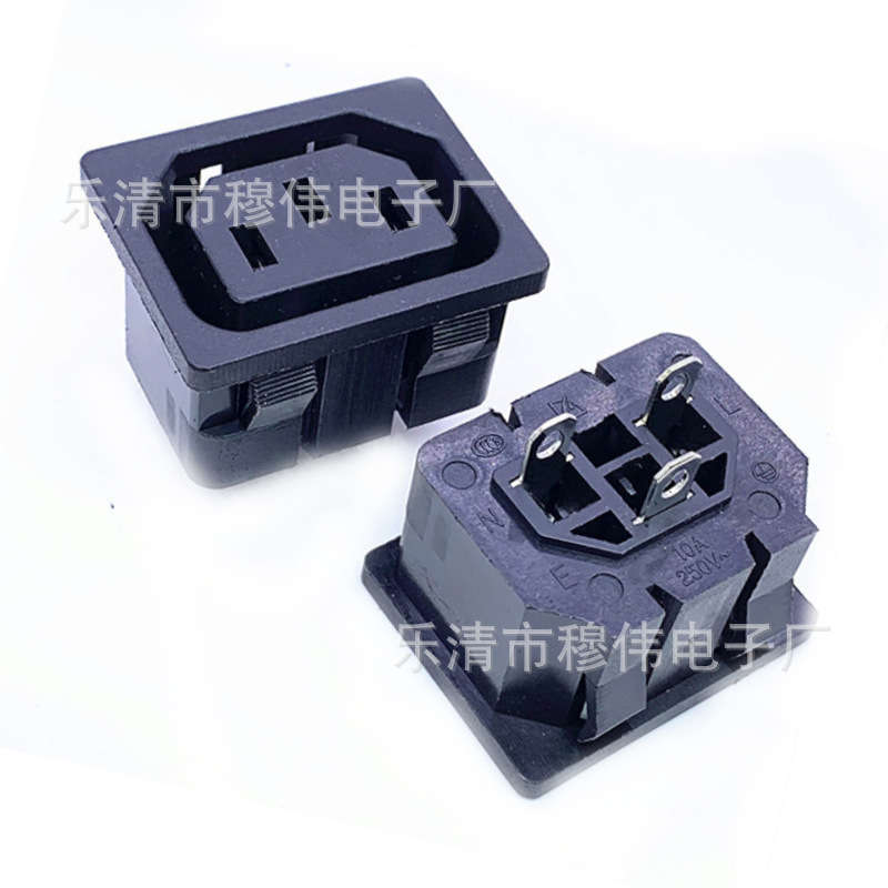 AC-06 电源插座 SS-130A三脚带耳螺丝孔C13桌模块10A250V焊线接线