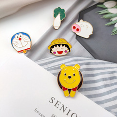 Japanese-style girl brooch cute small accessories Instagram trendy cartoon personality versatile pin anti-burst fastener accessory medal
