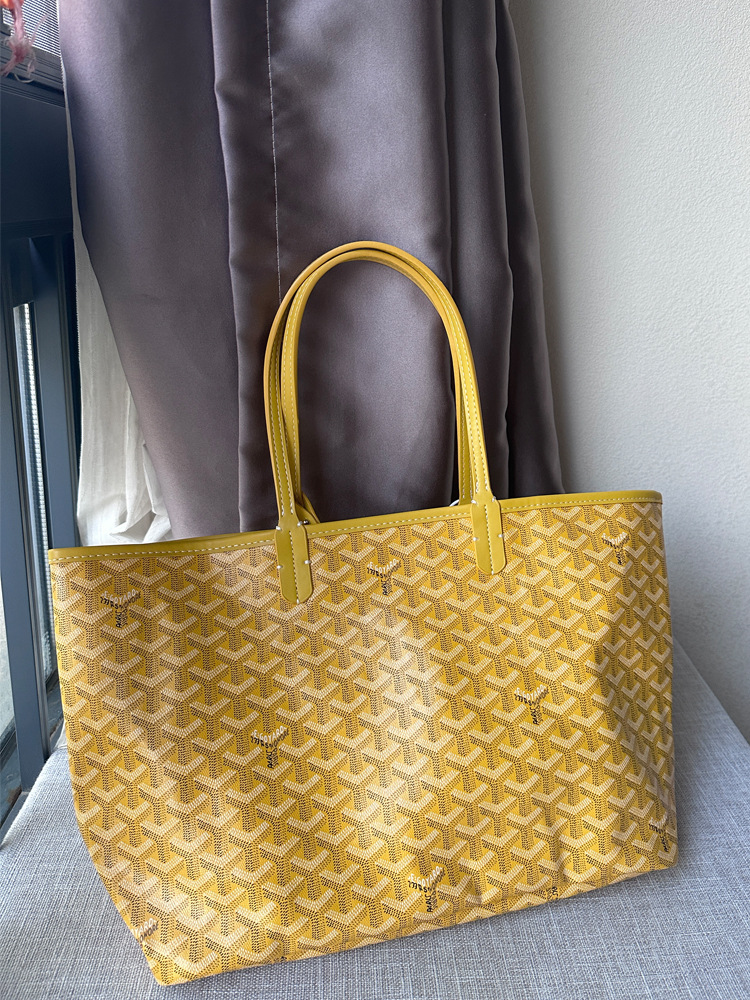 Cuero genuino Goyard bolso de las mujeres perro diente Y palabra impresa Hobo bolso de mano bolsa de compras de gran capacidad bolso de las mujeres