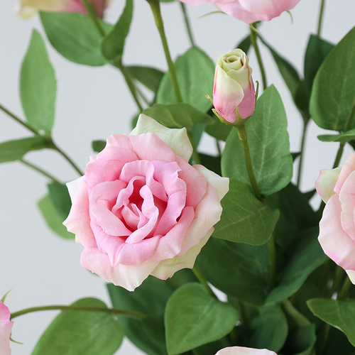 High-end moisturizing silk fabric with 2 heads of lisianthus artificial flowers, home decoration ornaments, photography props, artificial flowers