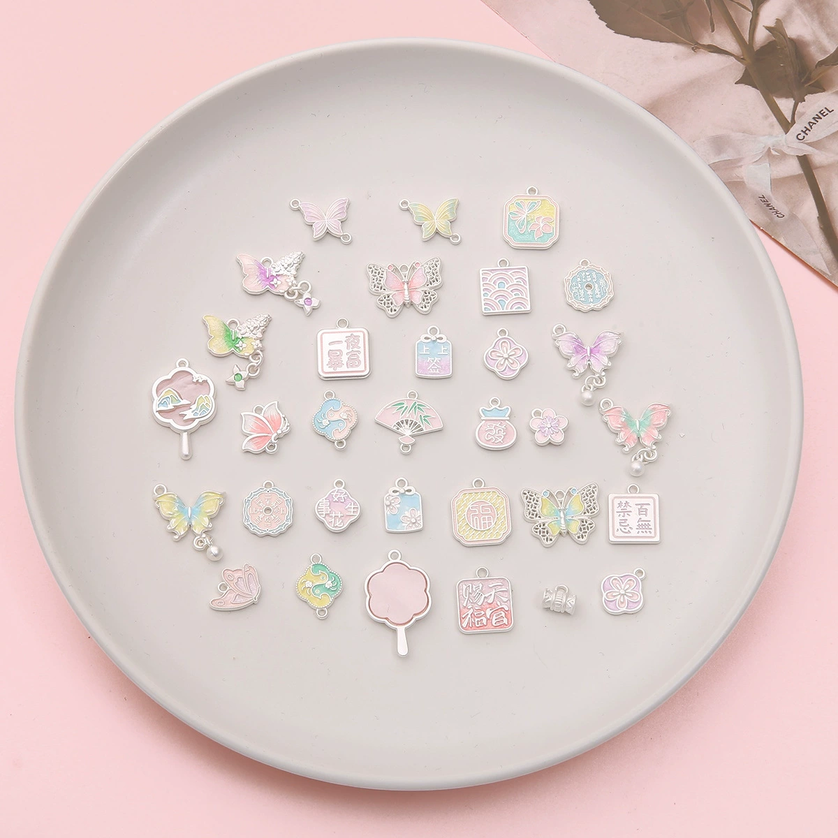 Metal Pendant (Heaven Official's Blessing) enamel charms, double-sided prints, assorted sizes