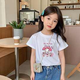 童装女童短袖t恤夏装2026新款儿童夏款中大童女孩百搭上衣夏季潮t