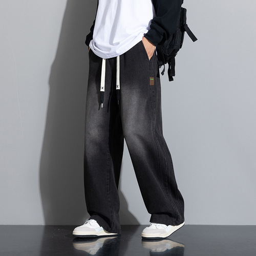JYF-A502 autumn new style, fatted and enlarged straight jeans woven pants      Price control 69 yuan