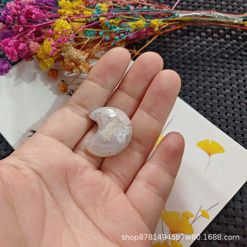 벚꽃 마노 문 컬러 랜덤 알몸 펜던트 (25*22mm 정도)