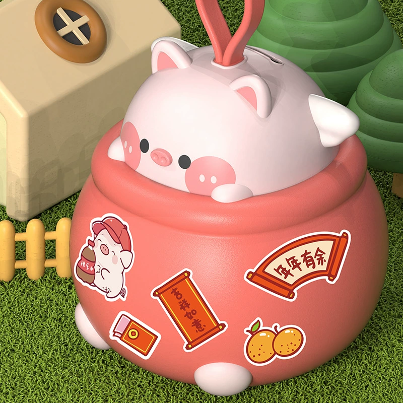 Карикатурная вместимая копилка-пиг «с ключом», игрушка, ручной работы