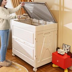 赤ちゃん服収納ボックス家庭用大型折り畳み整理ボックスプーリー付きふた付き収納ボックス子供用玩具収納ボックス