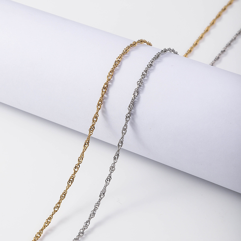 9g Weight Chain Jewelry Making Type DIY Jewelry Accessories Classification 1 Piece Quantity 304 Stainless Steel Material Solid Color Pattern Plating Design Simple Style, Classic Style Style 1 Piece 304 Stainless Steel Solid Color Chain 4