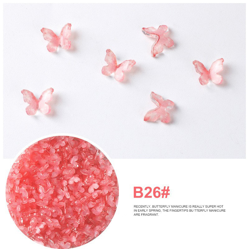 Acrílico mariposa resina tridimensional accesorios de uñas accesorios de flores plástico transparente uñas hechas a mano material DIY image 33