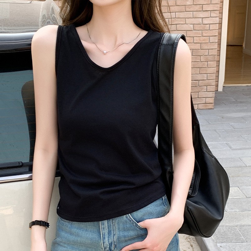春夏季百搭宽松慵懒风打底可外穿小吊带背心女式内搭遮肉无袖上衣