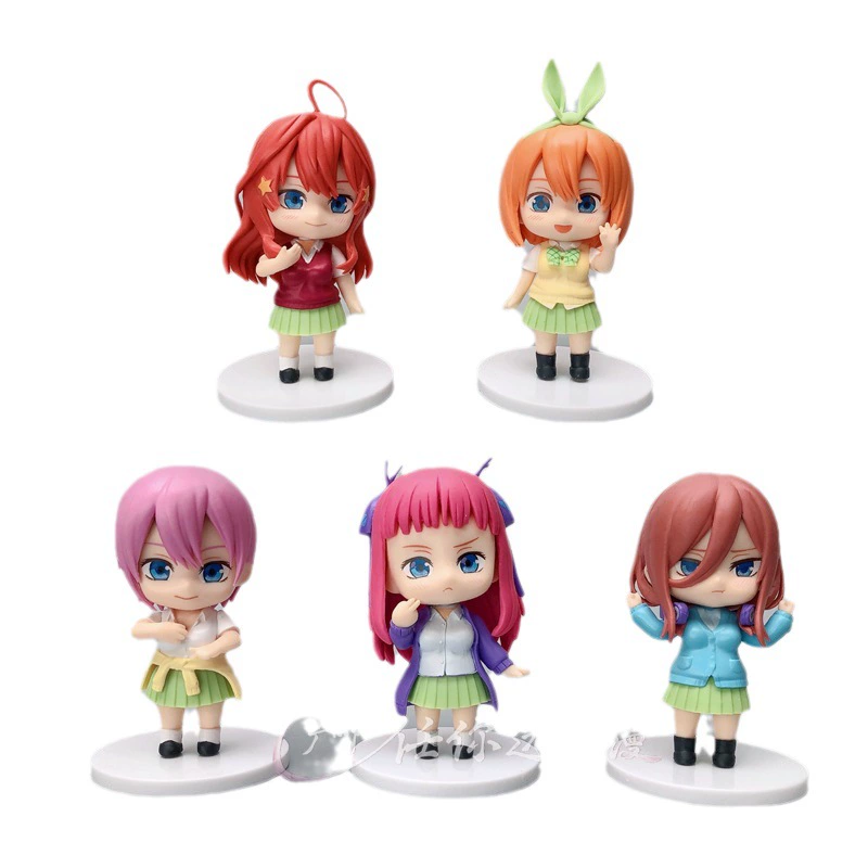 [Аниме-брелоки в стиле чиби 5 видов (5 версий) персонажи направления The Quintessential Quintuplets, набор мини-брелков-игрушек для выкладки]