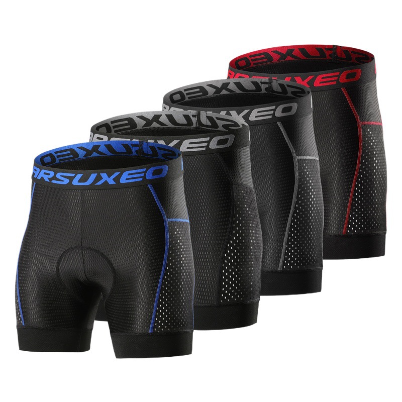Cycling Pants Outdoor Cycling Sports Breathable Quick-Drying Mesh Patchwork High-Elastic Sponge Pad Cycling Underwear for Men U06