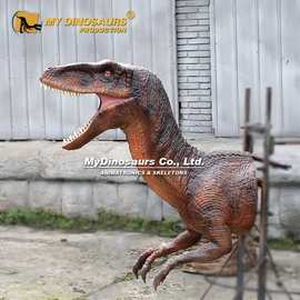厂家定制仿真迅猛龙半身电动模型 优质硅胶材质 科普展示教学装饰