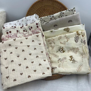 AliExpress cross-border newborn printed bath towel bed sheet cover baby cotton gauze blanket