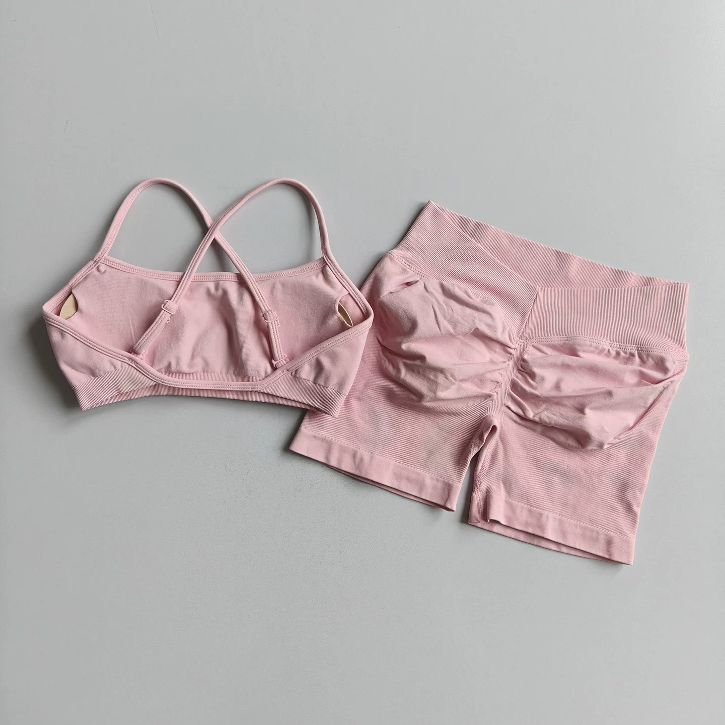 Levantar la cadera V cintura alta elasticidad mostrar la cadera traje de yoga sin costura ropa interior deportiva almohadilla para el pecho desmontable a prueba de golpes para reunir a las mujeres de espaldas image 15