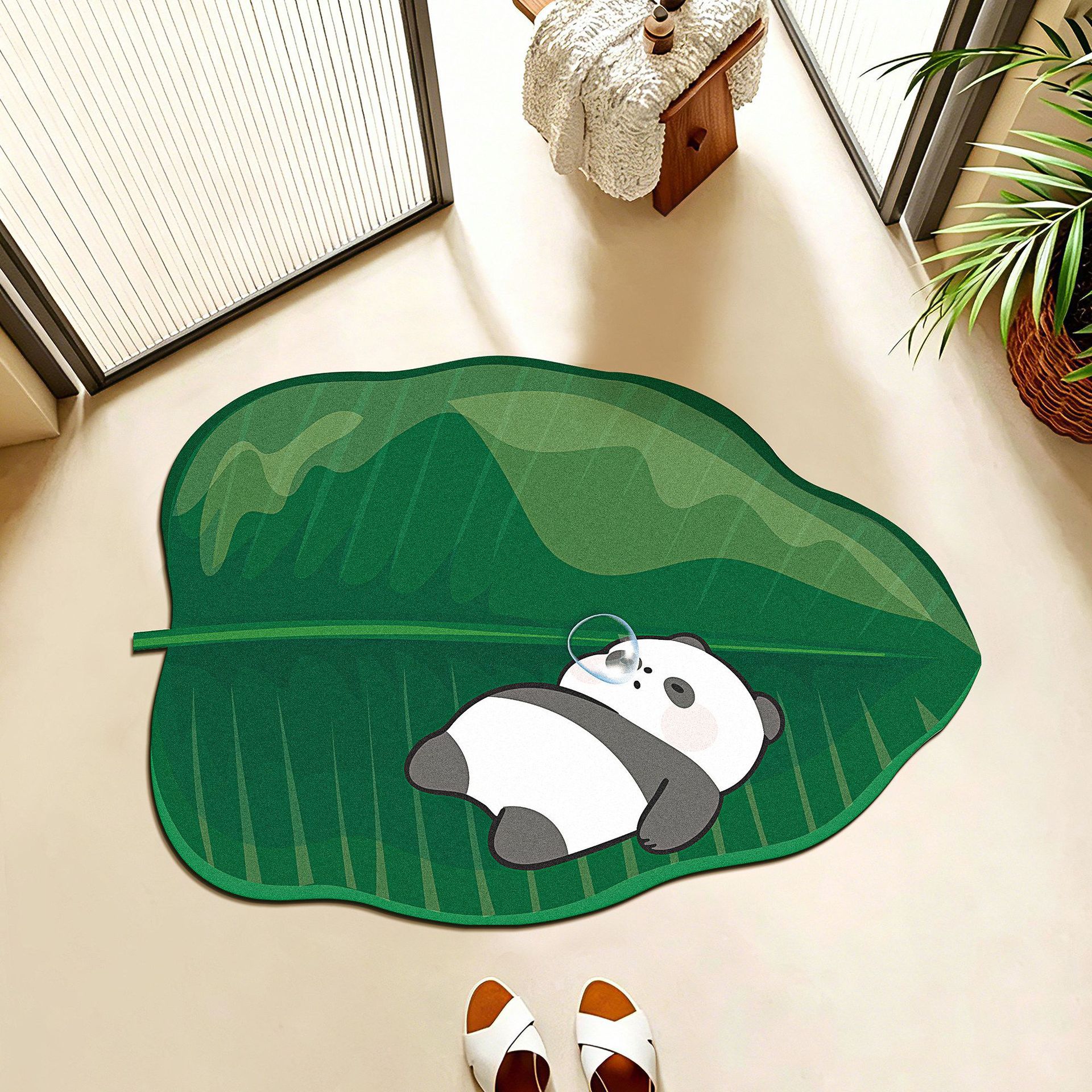 Cross-Border In-Stock Japanese and Korean Anime-Style Animal Lotus Leaf Bathroom Mat Bedroom Bedside Mat Absorbent Diatomaceous Earth Floor Mat Dropshipping