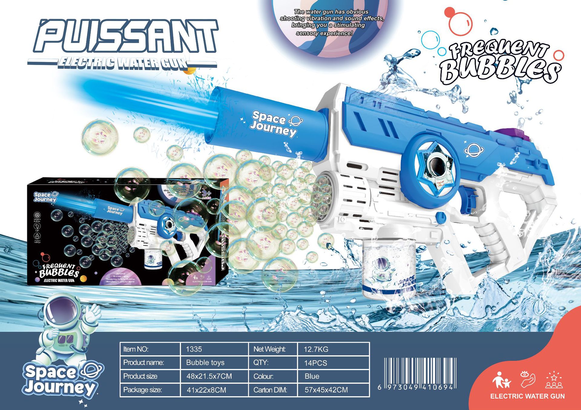 Aspersión eléctrica transfronteriza pistola de agua divertida luz Amazon 2 en 1 pistola de burbujas poderosa pistola de agua de alta presión