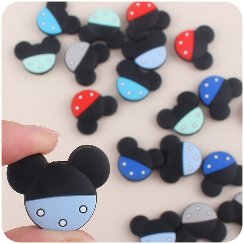Bebé suministros dibujos animados animal cuentas de silicona DIY bebé creativo chupete cadena mordedor pulsera accesorios juguete