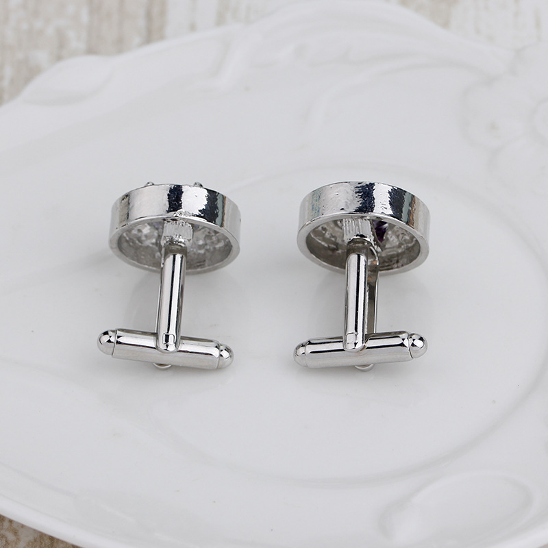 nuovi gemelli rotondi in cristallo con diamanti gemelli viola con zirconi per camicia_voghion.com