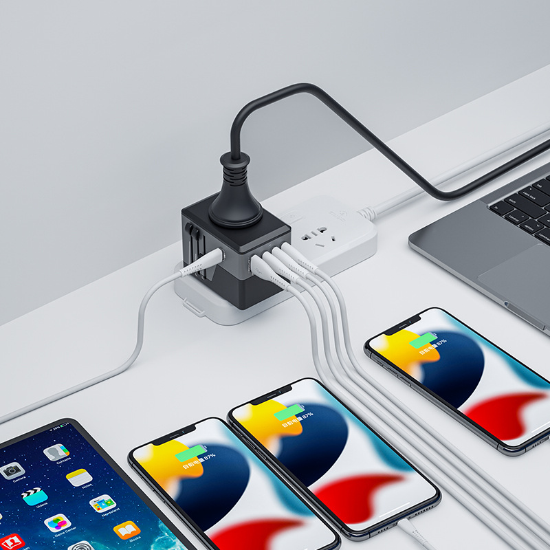 转换插头全球通100W万能旅行转换插座欧标转国标一转多转换插座