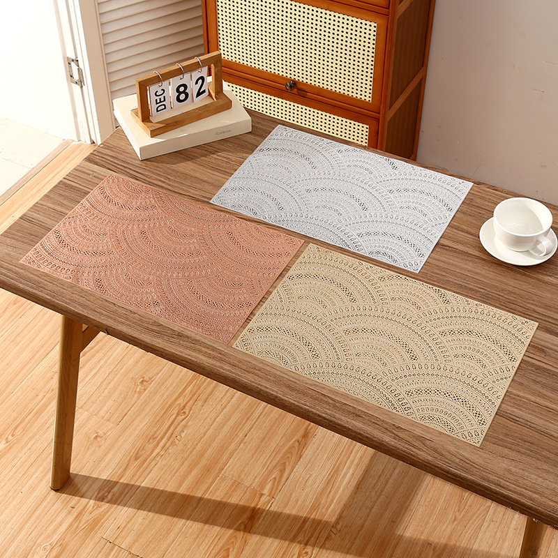 Alfombra de PVC rectangular europea almohadilla de café aislante térmico alta sensación hueco ligero almohadilla de aislamiento térmico almohadilla de restaurante impermeable