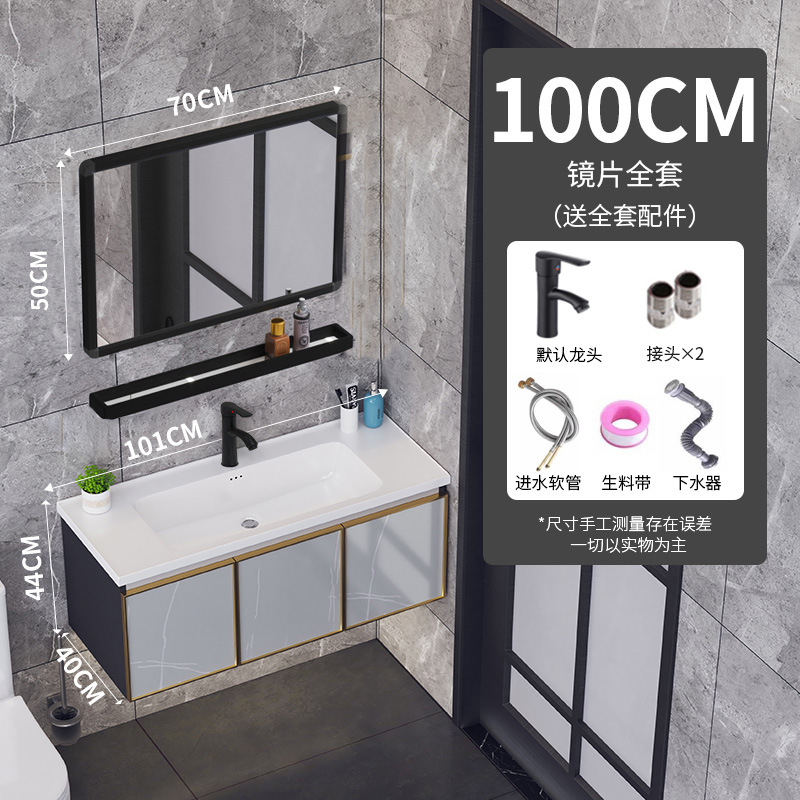 Pequeño apartamento ultra estrecho gabinete de baño mesa de lavado de aluminio espacio 40 lado ancho lavabo baño traje estrecho largo lavabo