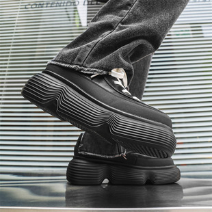 Spring Men's Shoes 2024 New Square Toe Shoes Men's Korean Style British Style Business Casual Fashion Trendy Shoes 60712-J
